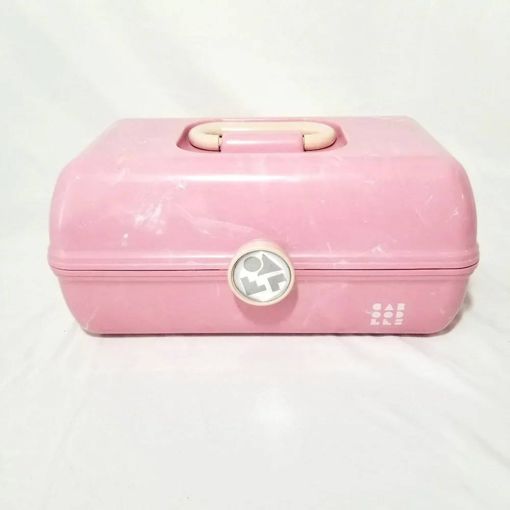 Caboodles Pink Marble Makeup Case with Mirror 5626 Made in USA